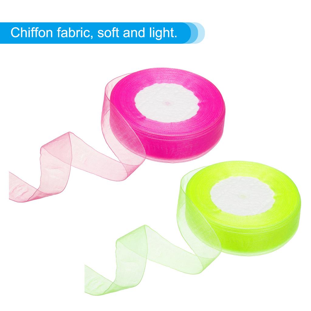 1" Organza Ribbon 100 Yard Gift Wrapping Ribbon for Bouquet Cake Invitations Card Decoration Home Party Decoration (50Yard/Roll)