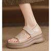 Sheepskin Model~ Platform Sandals Women's Summer Wear Retro Casual Height Increase Skirt Beautiful Versatile Soft-soled Roman Shoes