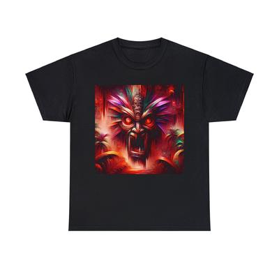 Unisex Adult T Shirt Eerie Tiki Mask Tropical Horror Summer Streetwear Hawaii