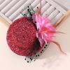 20s Theme Party Mesh Fascinator Hat Hair Clip with Flower Clipon Hat Masquerades Cocktail Party Dressingup Accessories