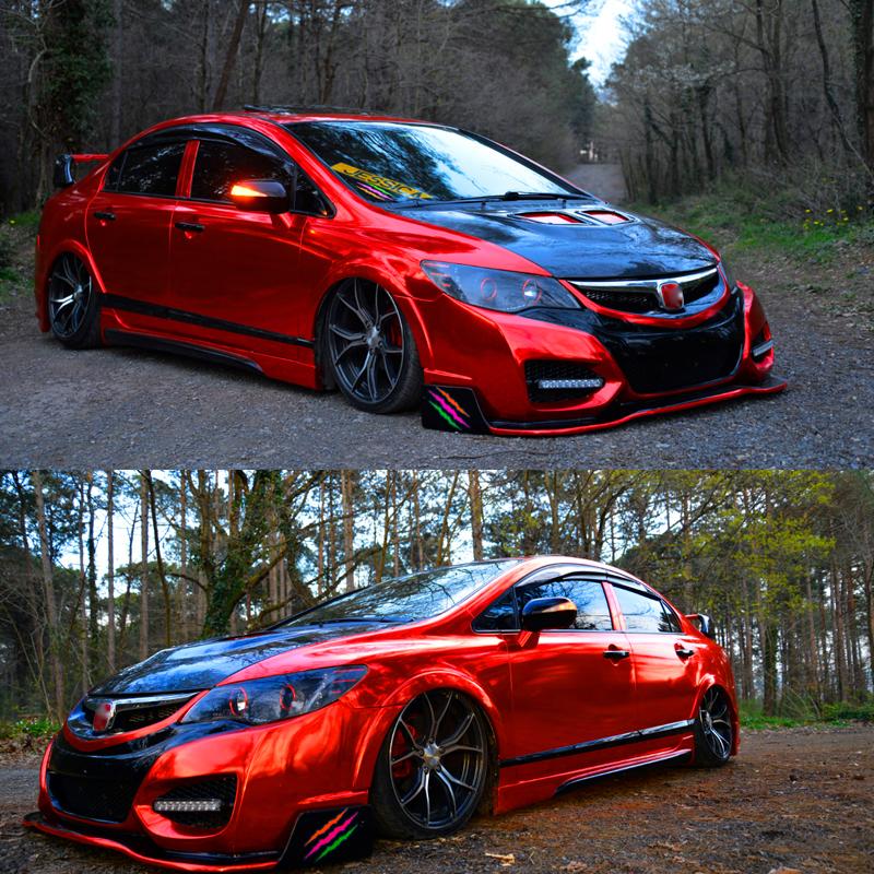 Pružná lesklá chromová zrcadlová vinylová fólie Wrap Film Roll Samolepicí Decal S odvzdušňovacími kanálky Bez bublin