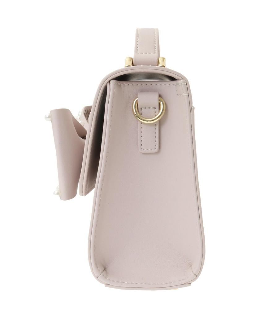 Maison de Fleur Damen-Handtasche mit Perlenband, Schwarz