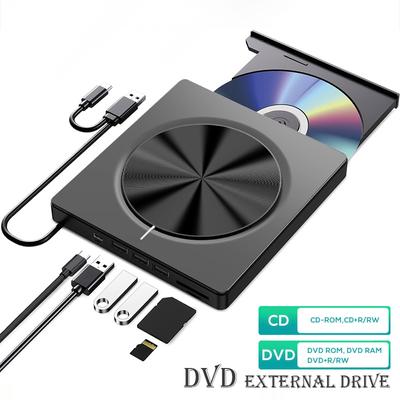 7 IN 1 External USB3.0/Type-C DVD-RW Disc Portable Optical Drive Dvd-rom Recorder DVD Optical Drive