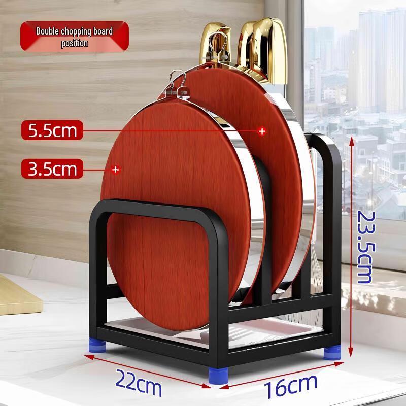 Stainless Steel Kitchen Knife and Pot Lid Organizer