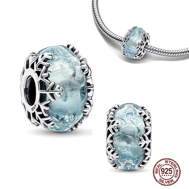 Charms FitFashion 925 Silver Original Bracelet Luminous Firefly Butterfly Turtle Feather Blue Eyes Beads DIY Daily Jewelry Gift