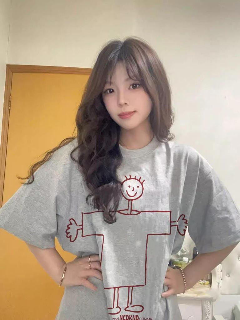 Unisex Retro Cotton Loose Fit Short Sleeve T-Shirt in Plus Sizes