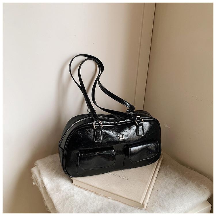 Ielgy Retro Large-Capacity Autumn Winter One-Shoulder Underarm Bag Commuter Pillow Bag