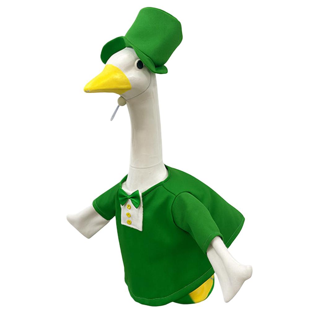 St Patricks Day Plastic Geese Statue Outfit Reusable Multi-Purpose Lawn Statue Costume for Holiday Decorations / Themed Outfits