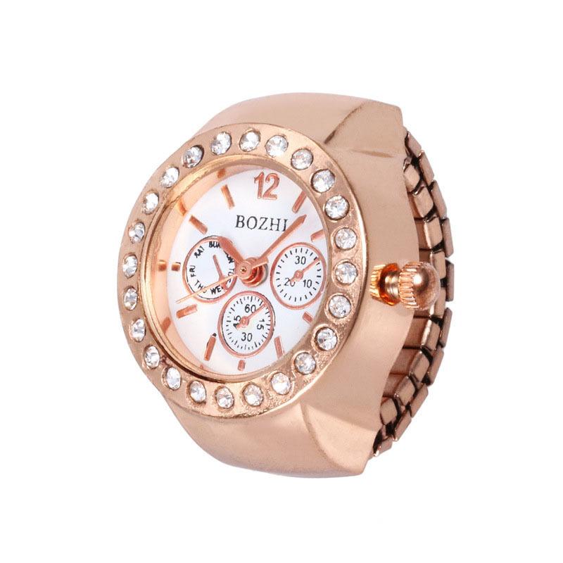 

Unisex Minimalist 2-in-1 Ring Watch Quartz Movement Fashion Zircon Gift for Men Women