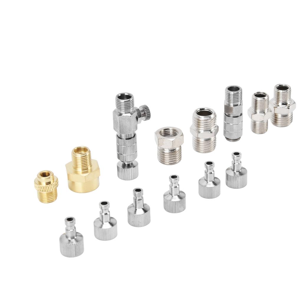 15PCS Airbrush Adapter Set Stainless Steel Airbrush Quick Release Disconnect Fittings Connector Kit