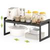 DOLALIKE Expandable kitchen Countertop Organizer, Stackable Cabinet Shelf Organizers, Space Saving Spice Rack Pantry Storage for Bathroom Office