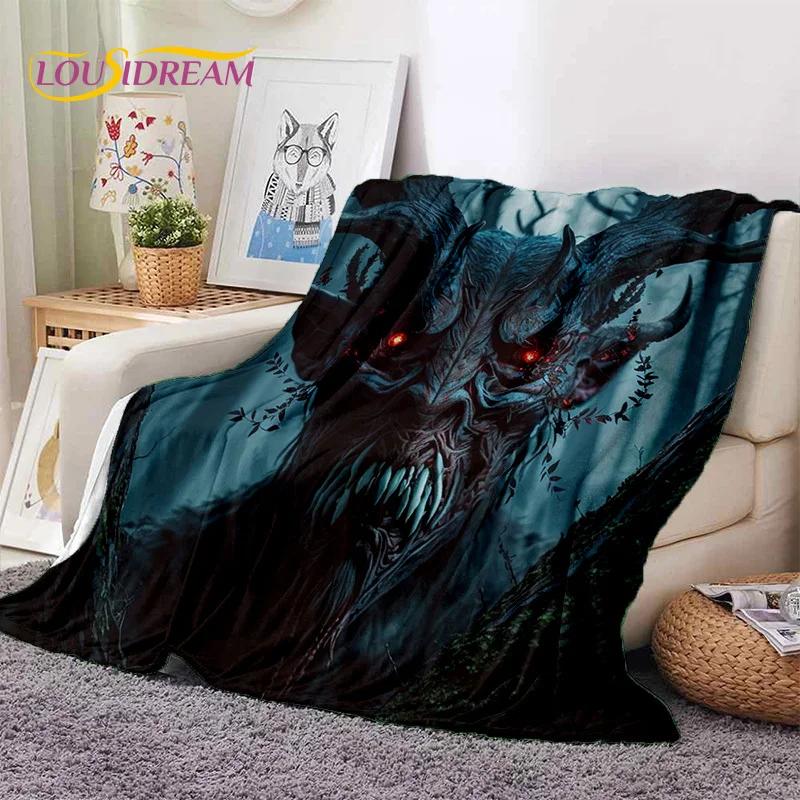 Gothic Horror Monsters Demon Ghost Soft Flannel Blanket for Beds Bedroom Sofa Picnic,Throw Blanket for Cover Outdoor Leisure Nap