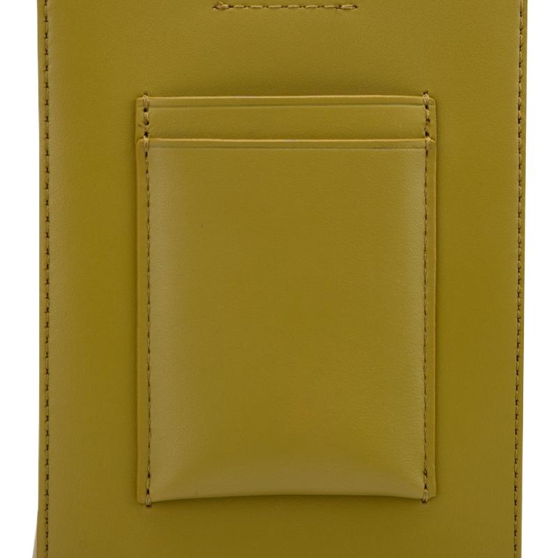 Calvin Klein Minimalist Daily Commuter Portable Versatile Leather Crossbody Phone Bag Medium Women bags Grass-Yellow 4F1016G-UW3