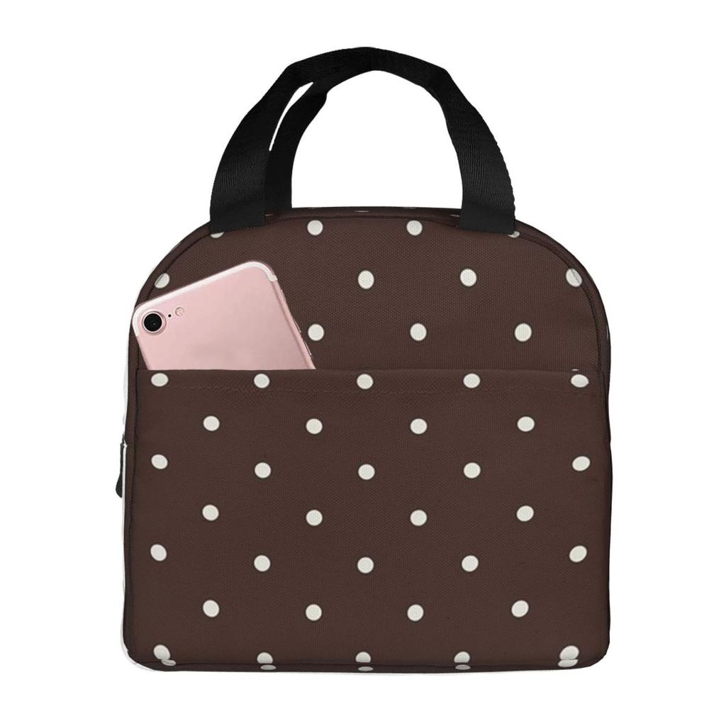 Borsa Termica Pranzo Fantasia Pois Carina per Donne Bambini Scatole per Cibo Portatili Pranzo Termico Borsa Tote