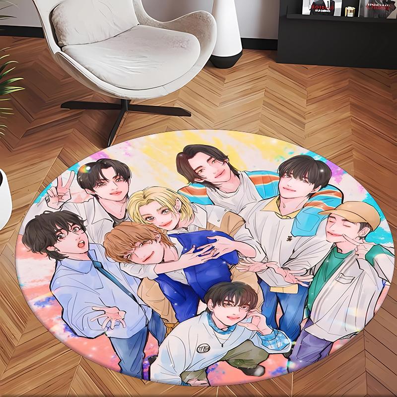 Skz (1) Round Office Rug Decorative Floor Rug for Office Bedroom Living Room and Home Space