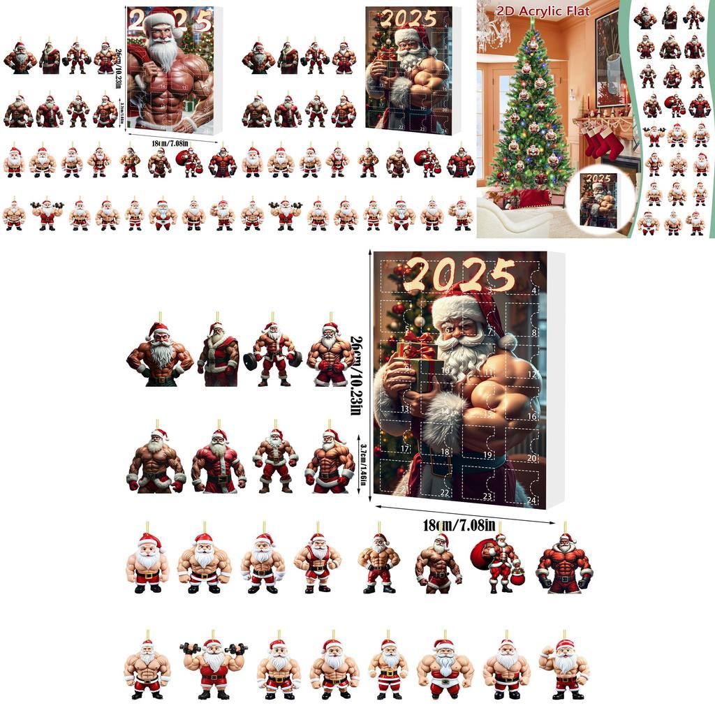 Christmas Holiday Blind Box Series With Acrylic Santa Claus Ornament For Festive Tree Decoration