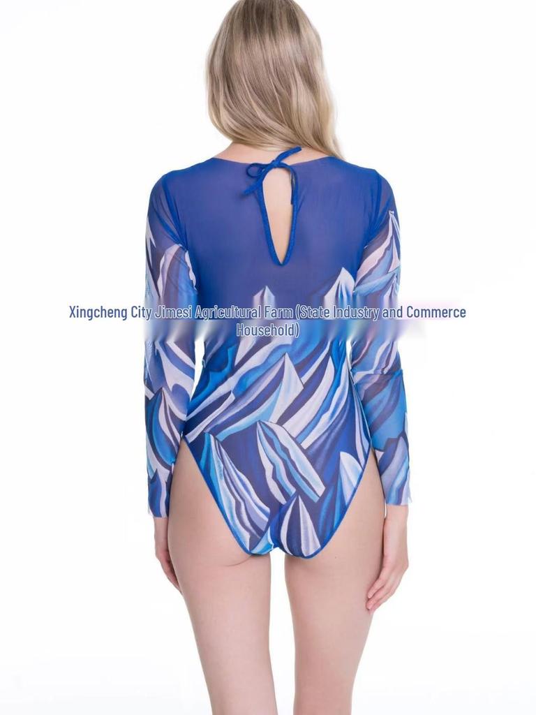 Russian Mesh Racing Swimsuit with Sun Protection