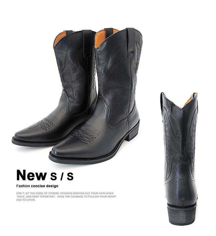 Chelsea Herren Plus Size High-Top Lederstiefel - Britischer Trend Lässige Mode, Arbeitskleidung Martin Stil