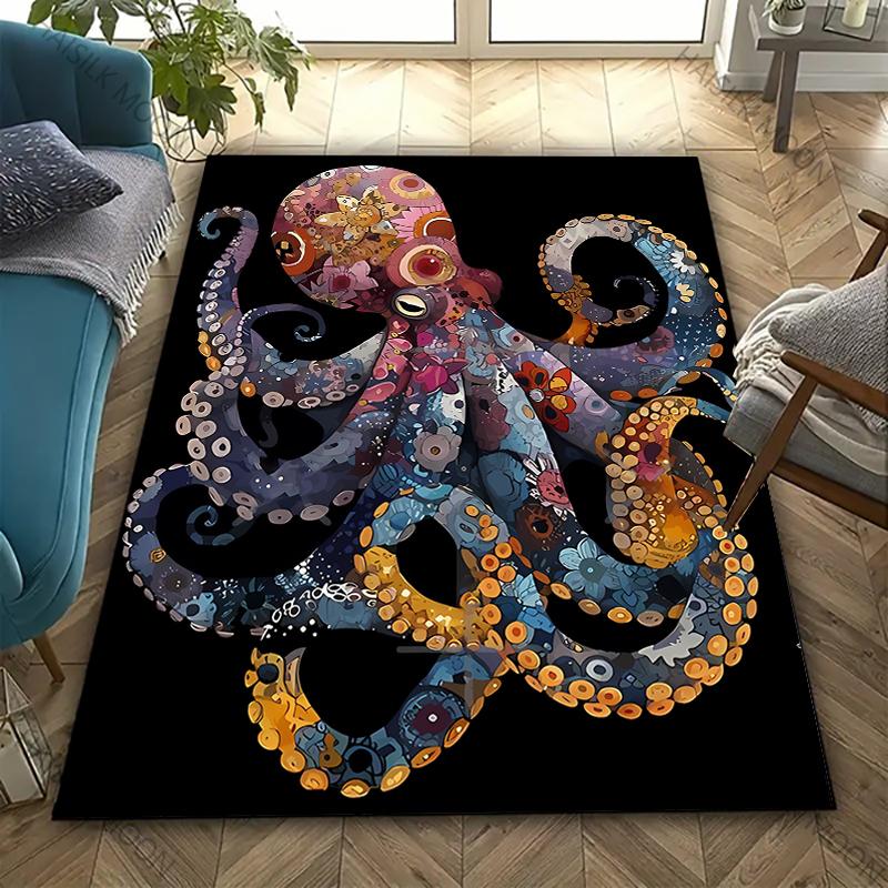 Colored Octopus Printed Carpet Living Room Bedroom Sofa Mat Office Large Area Decorative Rug Modern Decorative Rug Fast Delivery