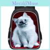 Adorable Cat Print Spacious School Backpack For Children Oxford Fabric