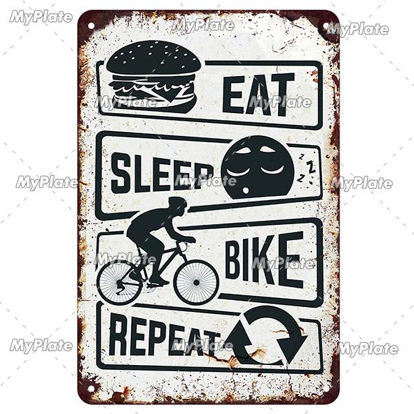 Bicycle Metal Sign Vintage Plaque Car Tin Sign Plate Wall Decor For Garage Man Cave Service Poster Gift Custom