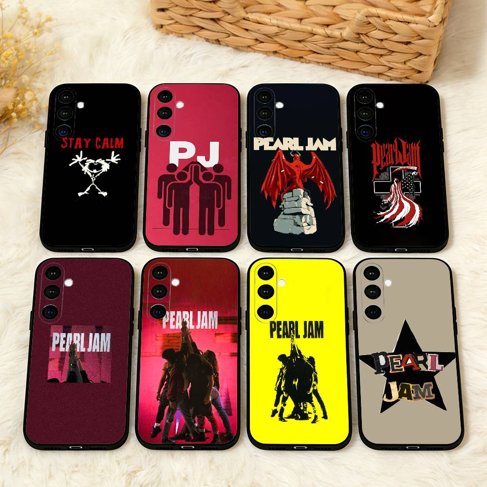 P-Pearl J-Jam Band Phone Case For Samsung A73,72,71,53,52,51,22,91,80, Soft Black Cover