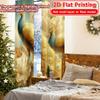 Set Of 2 Elegant Flat Printing Curtains Without Rod Peacocks Flowers New Year Festival Minimalist Prints Light Curtain Polyester