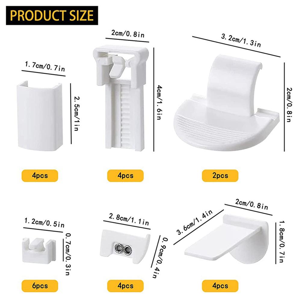 6/24pcs Curtain Replacement Repair Parts Plastic Folding Blinds Parts Set For Offices Bedroom Living Room Blinds Fixer