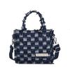 Chessboard denim bag color matching diamond handbag new simple and versatile small square bag shoulder messenger bag