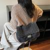 Retro gewaschener Denim große Kapazität Streuner Tasche neue trendige Kette Unterarm Schultertasche Mode Umhängetasche
