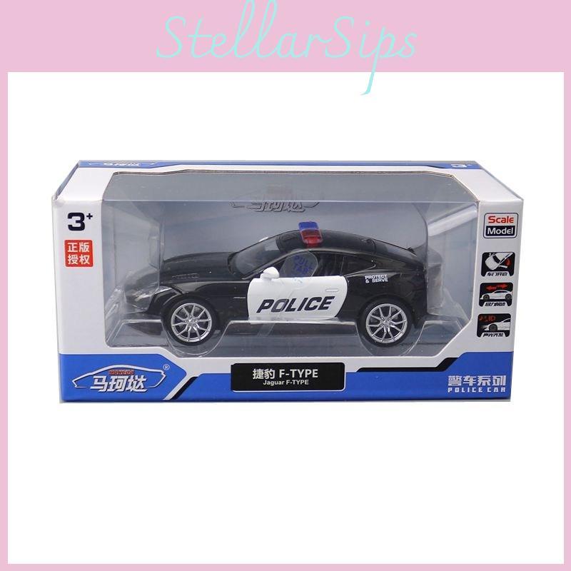 Jaguar Ftype Police Car Model 1:32 Alloy Diecast With Light Sound For Collectors