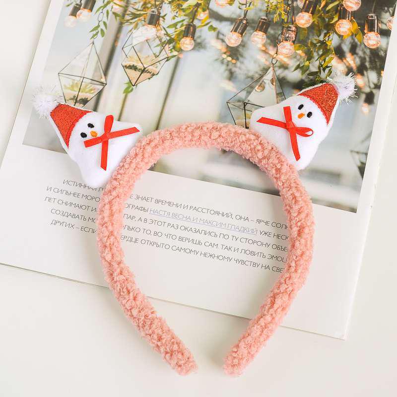 Christmas Cute Santa & Reindeer Plush Headband for Women - Autumn/Winter Mori Style Hair Accessory