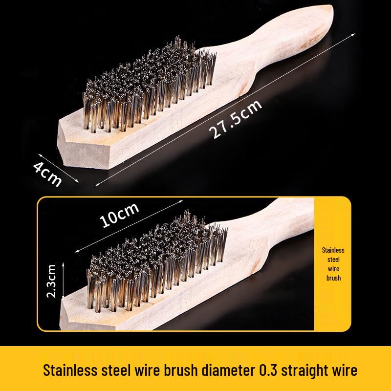 Ledewe Wooden Handle Wire Brush for BBQ & Rust Removal