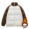 Men's splicing cotton-padded jacket stand-up collar thickened winter new men's youth casual bread clothes cotton-padded jacket