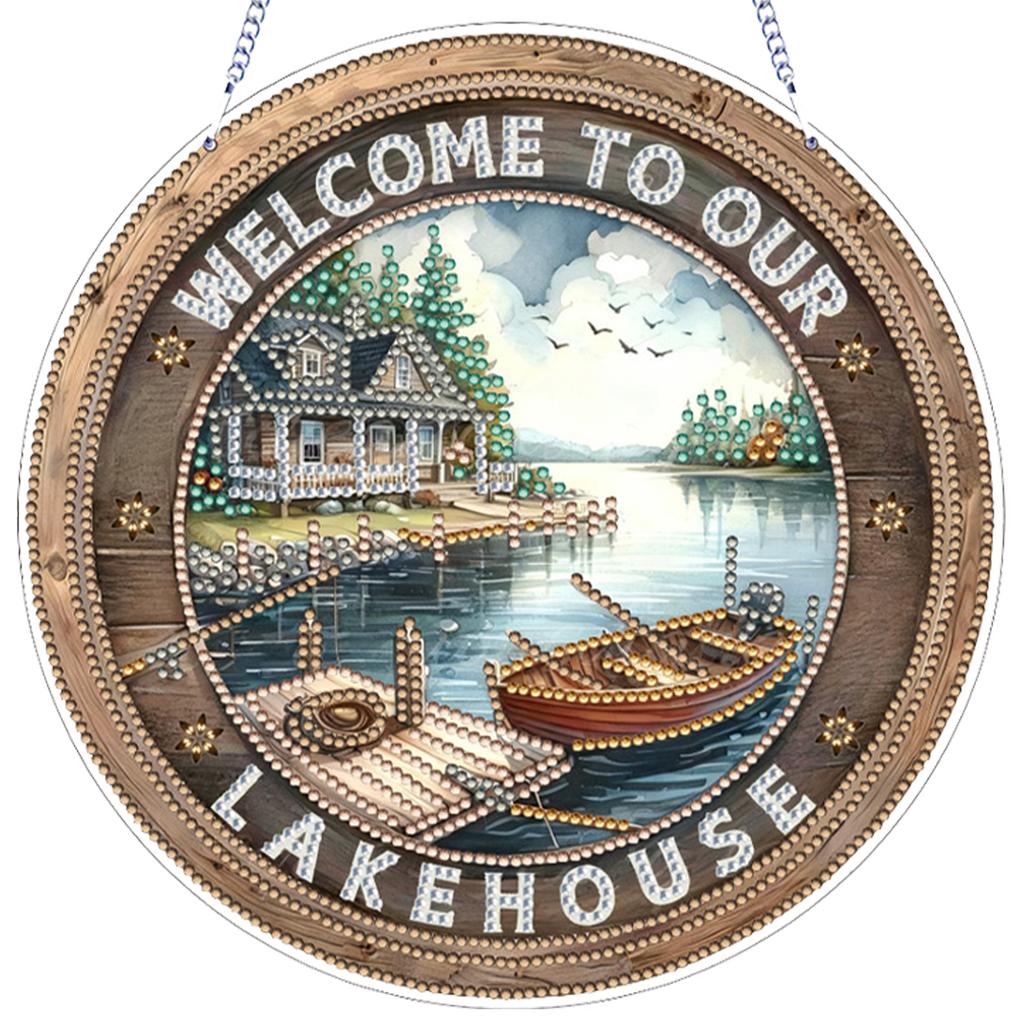 Flower 2D Flat DIY Hanging Gem Art Paintings Charm Acrylic Crystal Painting Crafts Kit for Adults Gift Home Wall Or Window Decor