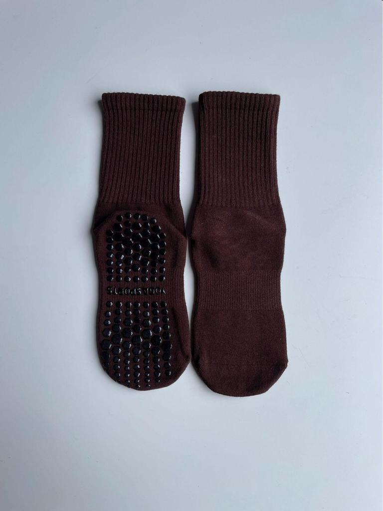 Women's Mid-Calf Non-Slip Pure Cotton Yoga & Pilates Socks