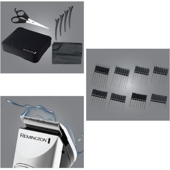 Remington HC4110 Hair Clipper - Stainless Steel Blades, 8 Cutting Guides, Corded/cordless Use