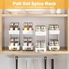 2 Tiers Cabinet Organizer Pull-out Plastic Storage Rack Seasoning Spcie Jar Storage Holder Home Kitchen Storage Organization