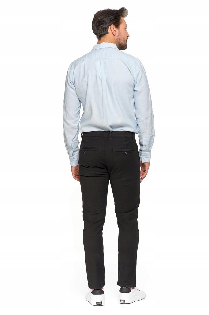 Men's Cotton Pants Classic Chinos Pockets Elegant MORAJ 31 BLACK
