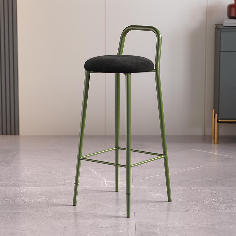 Nordic Iron Art Bar Stool with Backrest – Modern, Luxurious Design