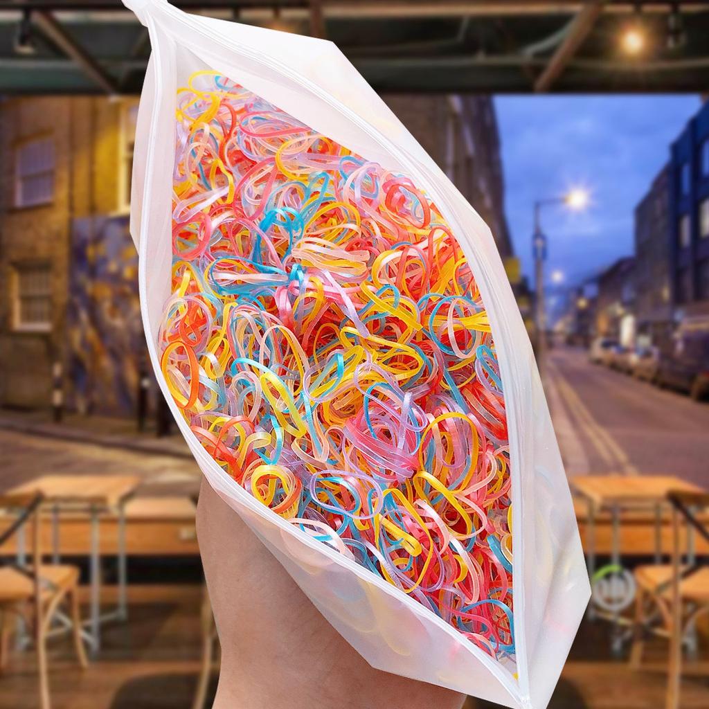 4000 Stück Einweg-Elastik-Haargummis Niedliche Mädchen Haargummi für Pferdeschwanzhalter Haarflechtwerkzeuge Zubehör Kopfschmuck