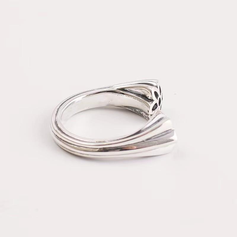 Adjustable Open Ring Men Women Vintage Floral Geometric Design Plated Handmade Statement