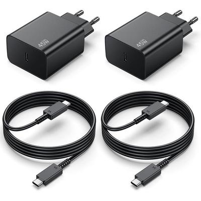 45W Fast Charger - E.F.CONNECTION - Pack of 2 - USB-C - 1M - For Samsung Galaxy S25