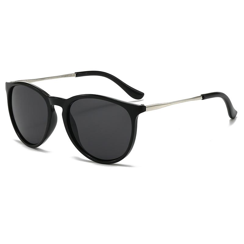 New Fashion Round Frame Sunglasses Men'S And Women'S Metal Toad Mirrors Retro Women'S Sun Glasses