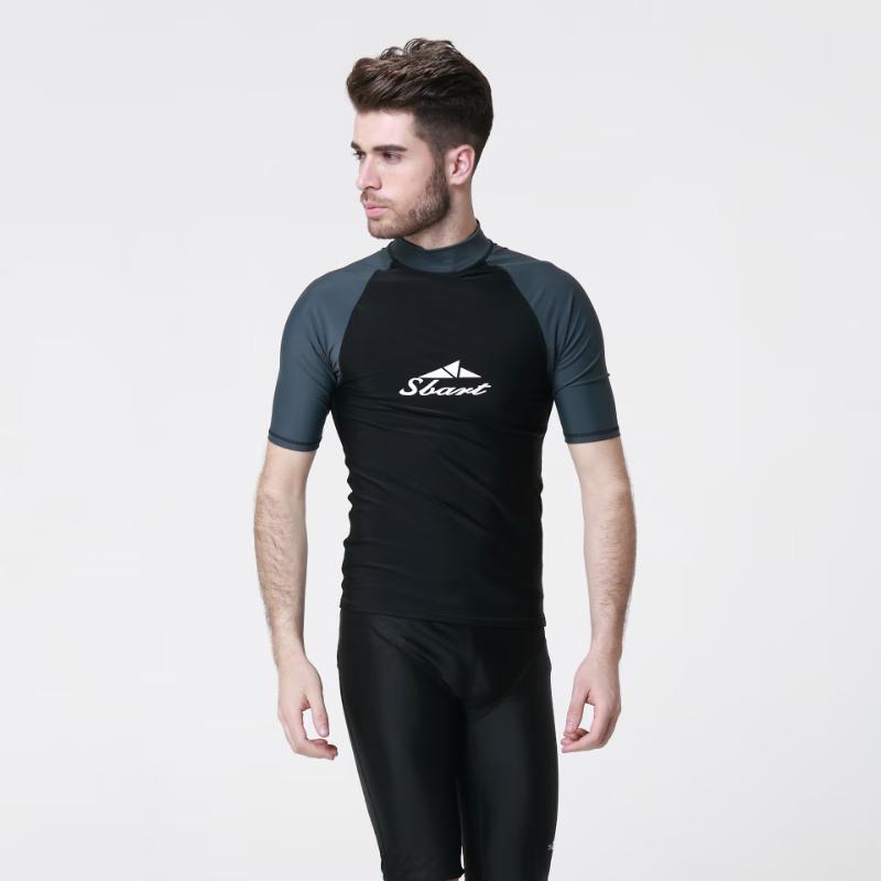 SBART Men s Short Sleeve Rash Guard Wetsuit