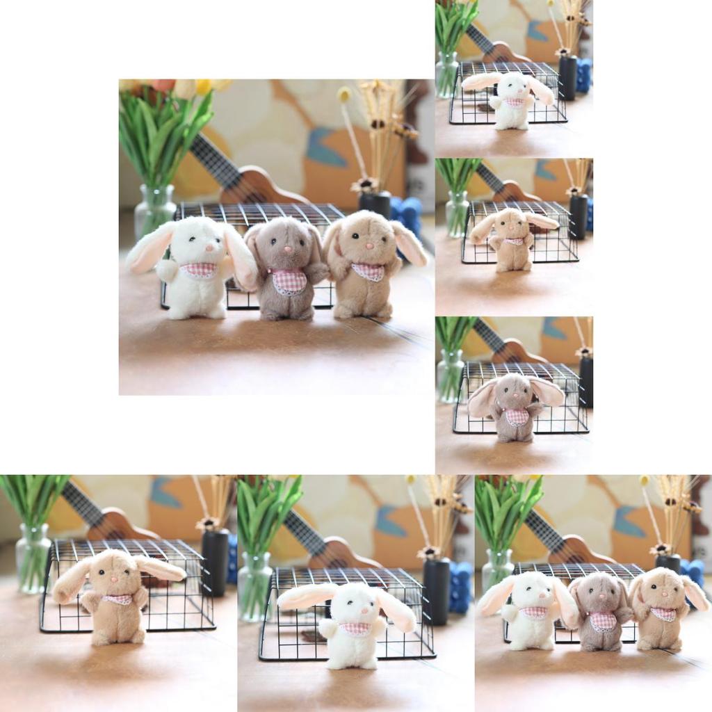 Adorable Plush Bunny Keychain Cute Soft Bag Charm Stuffed Animal Toy For Kids