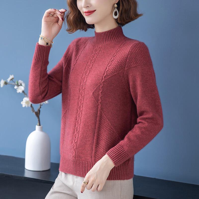 Datang Furen Women's Rhinestone Round Neck Pullover Sweater