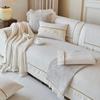 Jacquard Sofa Cushion Four Seasons Universal Light Luxury High-grade Solid Color Ruffled Cushion Non-slip Sofa Cover Cloth