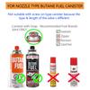 Butane Filling Adapter, Camping Stove Burner Gas Filling Adapter with Stand, Butane Propane Adapter with Exhaust Pressure Button