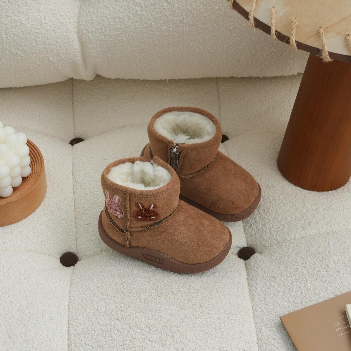 

XSHX retro toddler children s snow boots winter boys and girls side zipper thickened 249073 28 верблюд